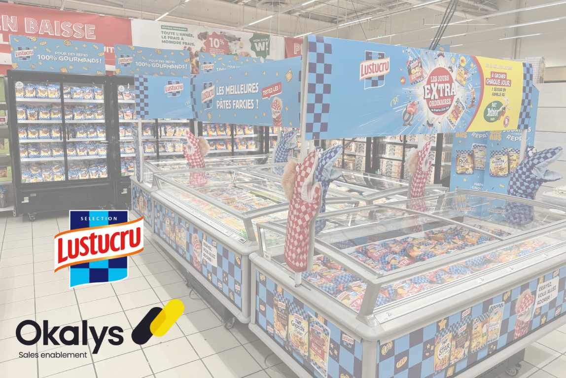 photo d'un rayon avec des produits lustucru